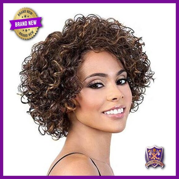 Short Curly Human Hair Wig with Bangs Glueless Cap Adjustable main image 6
